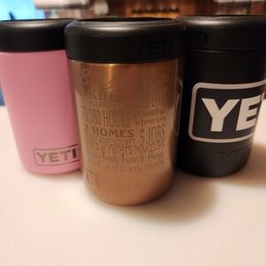 YETI 12 oz Colster Can Cooler Set - Pink, Gold, Black